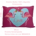 Fronha Portallar Malha 100% Algodão Estampa Localizada Flamingos 48cmx68cm Branco