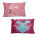 Kit Fronha Portallar Malha 100% Algodão Estampa Localizada Flamingo e Atitude (02 Unidades) Branco