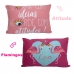 Kit Fronha Portallar Malha 100% Algodão Estampa Localizada Flamingo e Atitude (02 Unidades) Branco