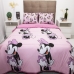 Edredom Portallar Casal Malha 100% Algodão Disney Minnie Beauty 2,00mx220m Rosa