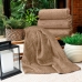 Cobertor Buettner Queen Flannel Plush 100% Poliéster Dupla Face 240mx260m Khaki Escuro / Khaki Claro