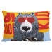 Fronha Portallar Malha 100% Algodão Estampa Localizada Dj Urso 48cmx68cm Branco