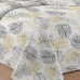 Kit cobre leito Margex Casal Microfibra Peletizada 100% Poliester Estampado Folhas 3 pe&ccedil;as Branco