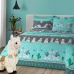Kit Cobre Leito SulBrasil Casal Malha 100% Algod&atilde;o Estampado Kids Matelasse Lhama Passeio Nos Andes 2,00mx2,20m Verde