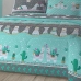 Kit Cobre Leito SulBrasil Casal Malha 100% Algod&atilde;o Estampado Kids Matelasse Lhama Passeio Nos Andes 2,00mx2,20m Verde