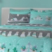 Kit Cobre Leito SulBrasil Casal Malha 100% Algod&atilde;o Estampado Kids Matelasse Lhama Passeio Nos Andes 2,00mx2,20m Verde