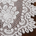Trilho Oval para Mesa Interlar Renda 100% Poliéster Rose Gardênia 40cmx1,25m Branco