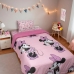 Edredom Portallar Solteiro Malha 100% Algod&atilde;o Disney Minnie Beauty 150mx220m Rosa
