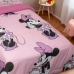 Edredom Portallar Solteiro Malha 100% Algod&atilde;o Disney Minnie Beauty 150mx220m Rosa