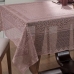 Toalha de Mesa Interlar Renda 100% Poli&eacute;ster Retangular Color 150m x 220m 6 Lugares Rose