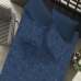 Jogo de Cama Casal Doce Vida Malha Misto 70% Algod&atilde;o e 30% Poli&eacute;ster Estampado Control Game 3 P&ccedil;s com El&aacute;stico Azul