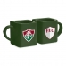 Caneca Porcelana Quadrada BrasFoot Fluminense 220 ML Licenciada Verde