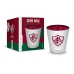 Copo Dose BrasFoot Vidro Licenciado Metálic Fluminense Football Club 55ml Prata