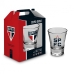 Copo Dose Individual BrasFoot Vidro Licenciado Sao Paulo Futebol Clube 60ml Incolor