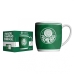 Caneca Urban Porcelana Allmix Brasao Palmeiras 360 ML Licenciada Branco