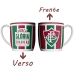 Caneca Urban Porcelana Allmix Brasao Fluminense 360 ML Licenciada Branco