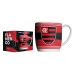 Caneca Urban Porcelana Allmix Brasao Flamengo 360 ML Licenciada Branco