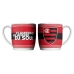 Caneca Urban Porcelana Allmix Brasao Flamengo 360 ML Licenciada Branco
