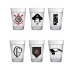 Kit 6 Copo Americanos Allmix Vidro Sport Club Corinthians 190ml Cada Licenciado do Timao