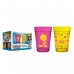 Kit 02 Copo Americano Allmix Vidro Prime Piu Piu Looney Tunes 190 ML Cada Licenciado Amarelo e Rosa