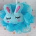 Esponja de Banho Bouton com Carinhas Coelho com Corda 100% Polietileno Nylon Azul