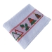 Pano De Prato KazzaVip Felpudo Jacquard Barra Bordada Árvore de Natal 50cmx70cm Branco