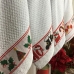 Pano De Prato KazzaVip Felpudo Jacquard Barra Bordada ( 03 Unidades) Natal 50cmx70cm Branco