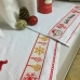 Pano De Prato KazzaVip Felpudo Jacquard Barra Bordada ( 04 Unidades) Natal 50cmx70cm Branco
