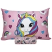 Jogo de Cama KazzaVip Solteiro Malha Mista 70% Algodão e 30% Poliéster Joy Sweet Unicórnio 2 peças Rosa
