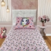 Jogo de Cama KazzaVip Solteiro Malha Mista 70% Algodão e 30% Poliéster Joy Sweet Unicórnio 2 peças Rosa
