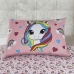 Jogo de Cama KazzaVip Solteiro Malha Mista 70% Algodão e 30% Poliéster Joy Sweet Unicórnio 2 peças Rosa