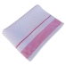 Pano de Copa KazzaVip Atoalhado 100% Algod&atilde;o Com Barra Decorada Xadrez Rosa Jacquard 45cmx70cm Branco Off-White