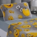 Jogo de Cama KazzaVip Casal Malha Estampado 100% Algod&atilde;o Smile 4 pe&ccedil;as Kids Cinza