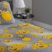 Jogo de Cama KazzaVip Casal Malha Estampado 100% Algod&atilde;o Smile 4 pe&ccedil;as Kids Cinza