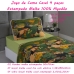 Jogo de Cama KazzaVip Casal Malha Estampado 100% Algod&atilde;o Safari Divertido 4 pe&ccedil;as Kids Verde
