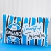 Fronha Avulsa KazzaVip Malha 100% Algodão Estampa Localizada Licenciada Grêmio 50cmx70cm Branco