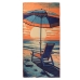 Toalha de Praia KazzaVip Microfibra 100% Poli&eacute;ster Estampada Anti Areia Cadeira e Guarda Sol 70cm x 140m Laranja