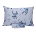 Jogo de Len&ccedil;ol KazzaVip Solteiro Malha Mista 70% Algod&atilde;o e 30% Poli&eacute;ster Estampado Disney Stitch Song 2 Pe&ccedil;as Azul