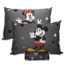 Jogo de Len&ccedil;ol KazzaVip Casal Malha Mista 70% Algod&atilde;o e 30% Poli&eacute;ster Joy Disney Mickey Minnie Bold 03 Pe&ccedil;as Cinza