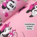 Jogo de Lençol KazzaVip Solteiro Malha Mista 70% Algodão e 30% Poliéster Joy Disney Big minnie 02 Peças Rosa