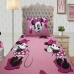 Jogo de Lençol KazzaVip Solteiro Malha Mista 70% Algodão e 30% Poliéster Joy Disney Big minnie 02 Peças Rosa