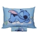 Jogo de Lençol KazzaVip Solteiro Malha Mista 70% Algodão e 30% Poliéster Joy Disney Stitch Dream 02 Peças Azul