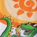 Toalha de Praia KazzaVip Microfibra 100% Poli&eacute;ster Estampada Anti Areia Dino Summer New r 60cm x 110m Laranja