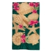 Toalha de Praia KazzaVip Veludo Estampado Reativo 100% Algodão Conchas 76cmx1,52m Resort Verde