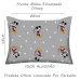 Fronha Avulsa KazzaVip Malha 100% Algod&atilde;o Disney Estampada Mickey Circle 48cmx68cm Cinza
