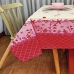 Toalha de Mesa KazzaVip Estampada Pop 80% Algodão e 20% Poliéster Quadrada 4 Lugares Afetos 1,40mx1,40m Vermelho