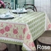 Toalha de Mesa KazzaVip Estampada Pop 80% Algod&atilde;o e 20% Poli&eacute;ster Quadrada 4 Lugares Rose 1,40mx1,40m Verde