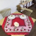Toalha De Ch&aacute; Centro Mesa KazzaVip 80% Algod&atilde;o e 20% Poli&eacute;ster Estampado Morango Quadrado Pop Frutas Vermelha 75cmx75cm Vermelho.