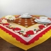 Toalha De Ch&aacute; Centro Mesa KazzaVip 80% Algod&atilde;o e 20% Poli&eacute;ster Estampado Frutas Vermelha Quadrado Pop 75cmx75cm Amarelo