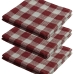 Kit 03 Pano De Prato Copa KazzaVip Maquinetado 95% Algodão 5% Poliester Xadrez 45cmx71cm Vermelho
